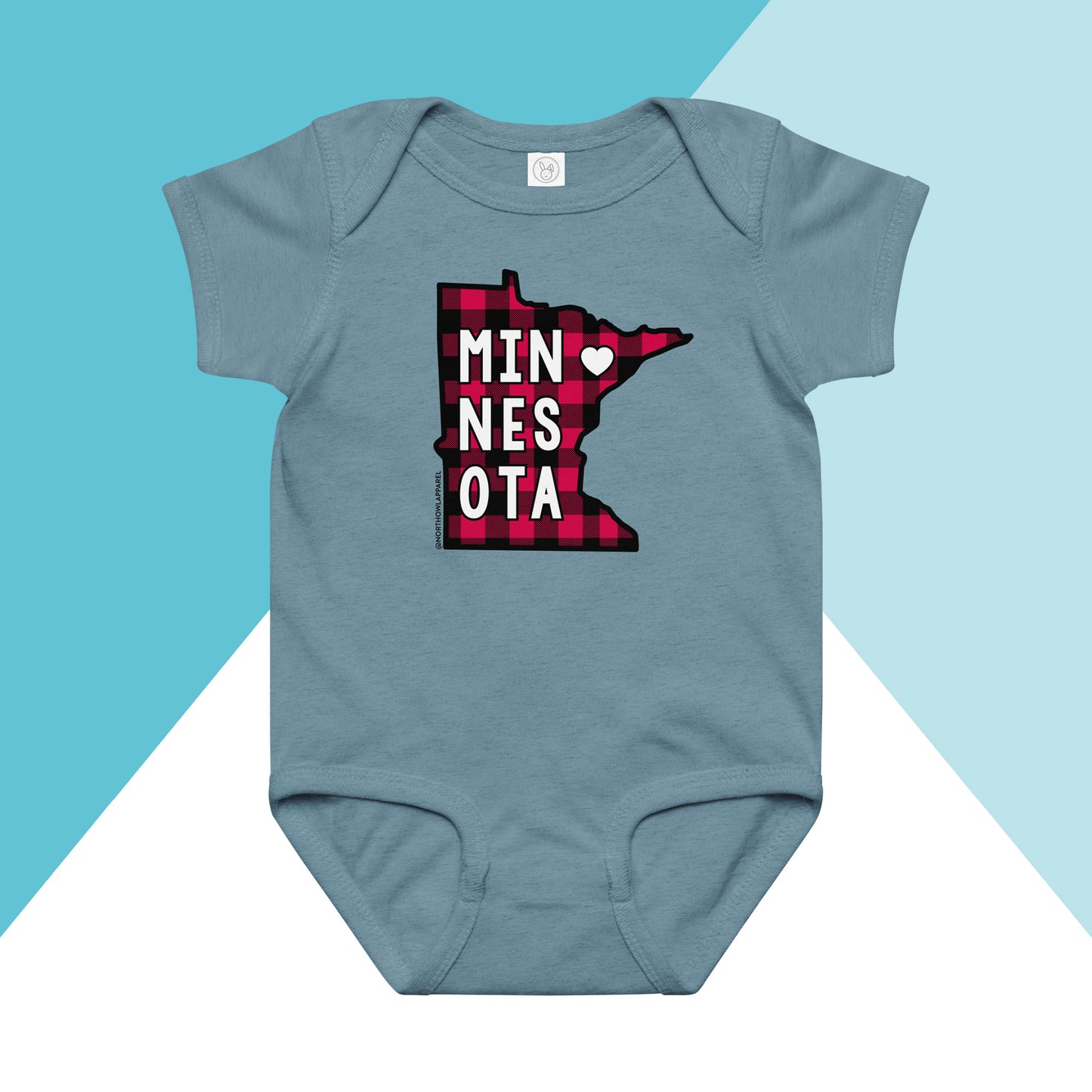 Minnesota Buffalo Plaid Baby Bodysuit North Owl Apparel
