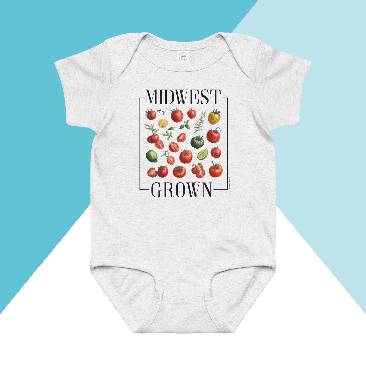 Midwest Grown Heirloom Tomato Summer Baby Bodysuit North Owl Apparel