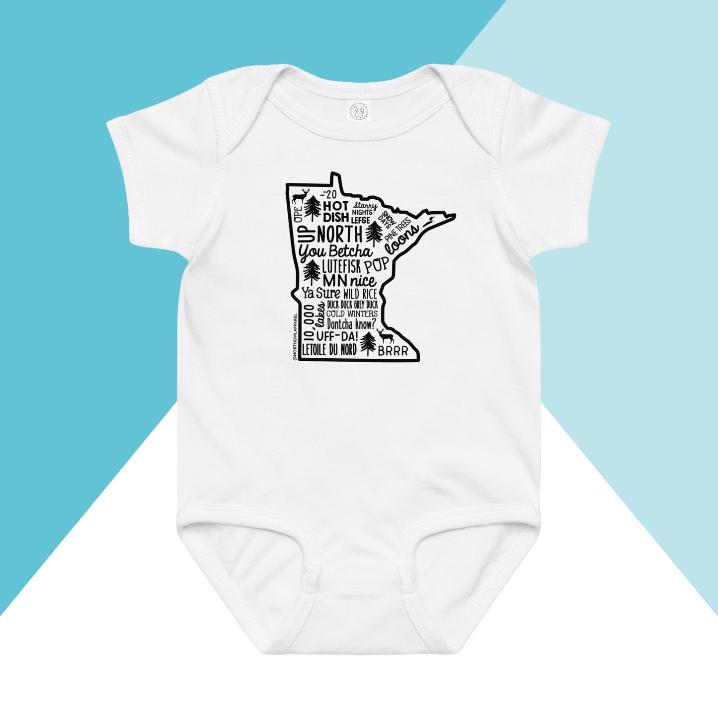 Minnesota Phrase Saying Baby Bodysuit North Owl Apparel