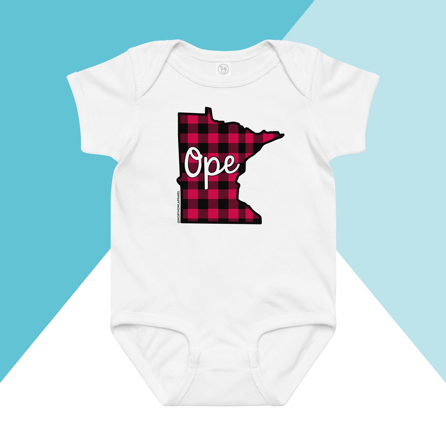 Minnesota Ope Buffalo Plaid Baby Bodysuit North Owl Apparel