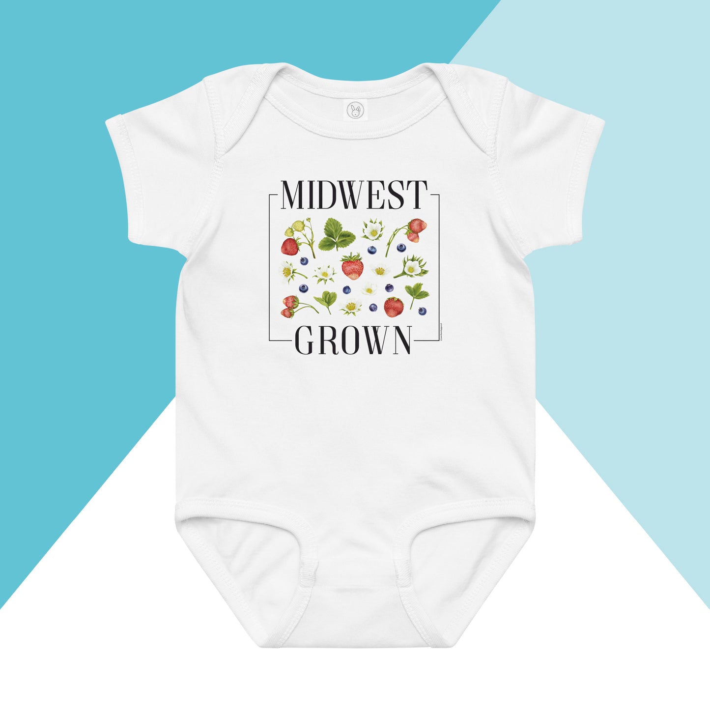 Midwest Grown Strawberry Blueberry Fruit Spring Summer Baby Bodysuit North Owl Apparel