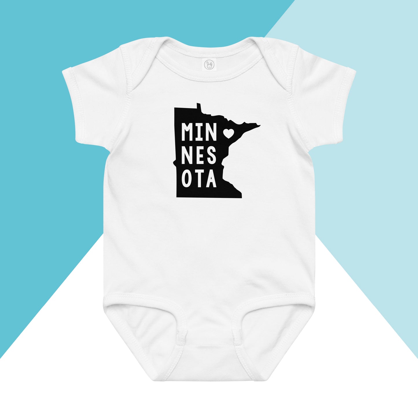 Minnesota State Shape Heart Baby Bodysuit North Owl Apparel