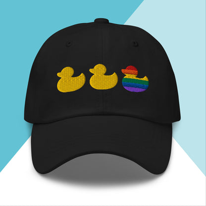 Duck Duck Gay Duck Baseball Cap Hat North Owl Apparel