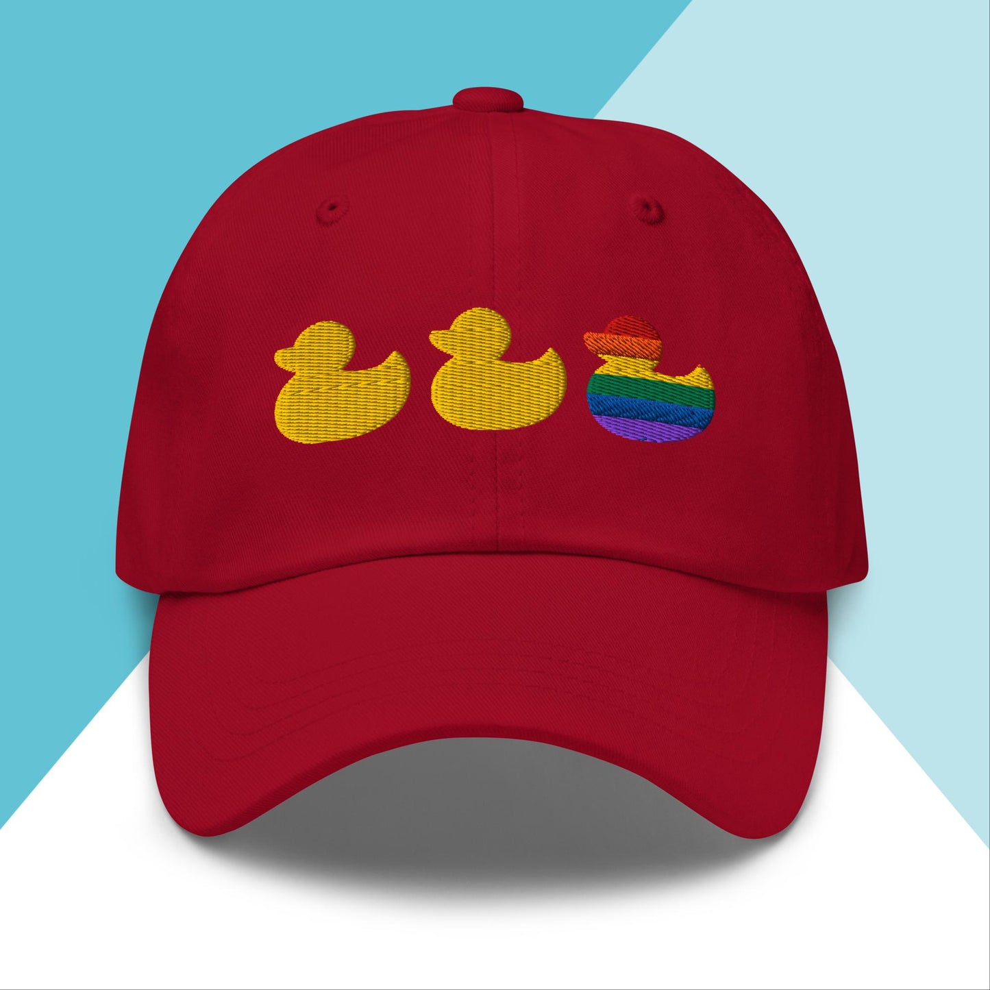 Duck Duck Gay Duck Baseball Cap Hat North Owl Apparel