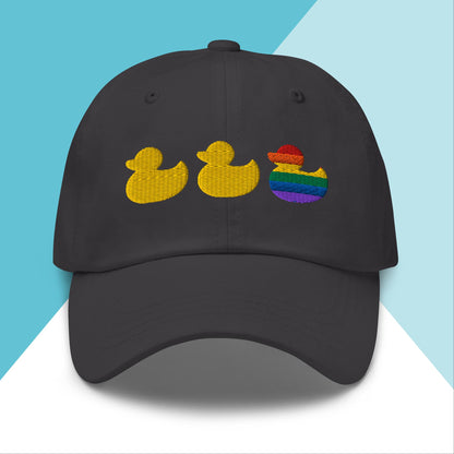 Duck Duck Gay Duck Baseball Cap Hat North Owl Apparel
