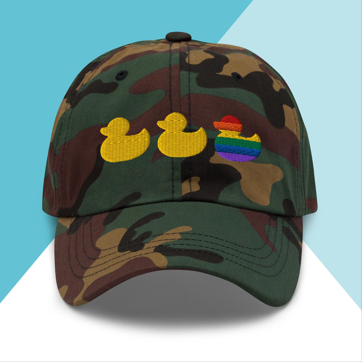 Duck Duck Gay Duck Baseball Cap Hat North Owl Apparel