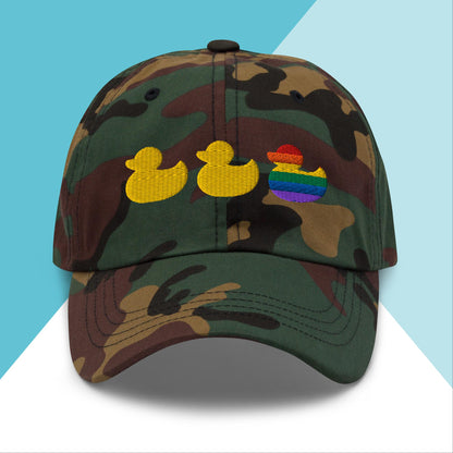 Duck Duck Gay Duck Baseball Cap Hat North Owl Apparel