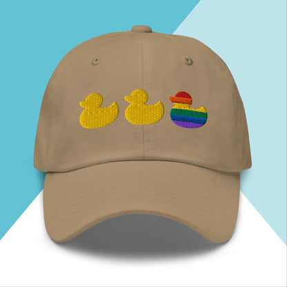 Duck Duck Gay Duck Baseball Cap Hat North Owl Apparel