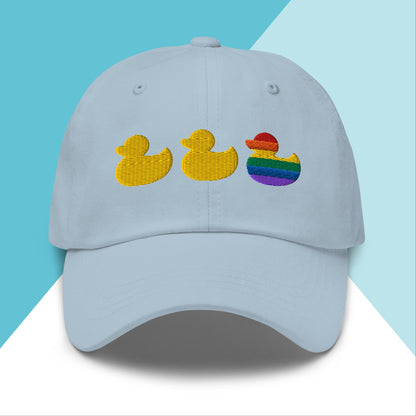 Duck Duck Gay Duck Baseball Cap Hat North Owl Apparel