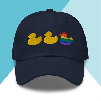Duck Duck Gay Duck Baseball Cap Hat North Owl Apparel