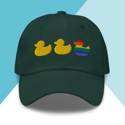 Duck Duck Gay Duck Baseball Cap Hat North Owl Apparel