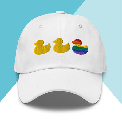 Duck Duck Gay Duck Baseball Cap Hat North Owl Apparel