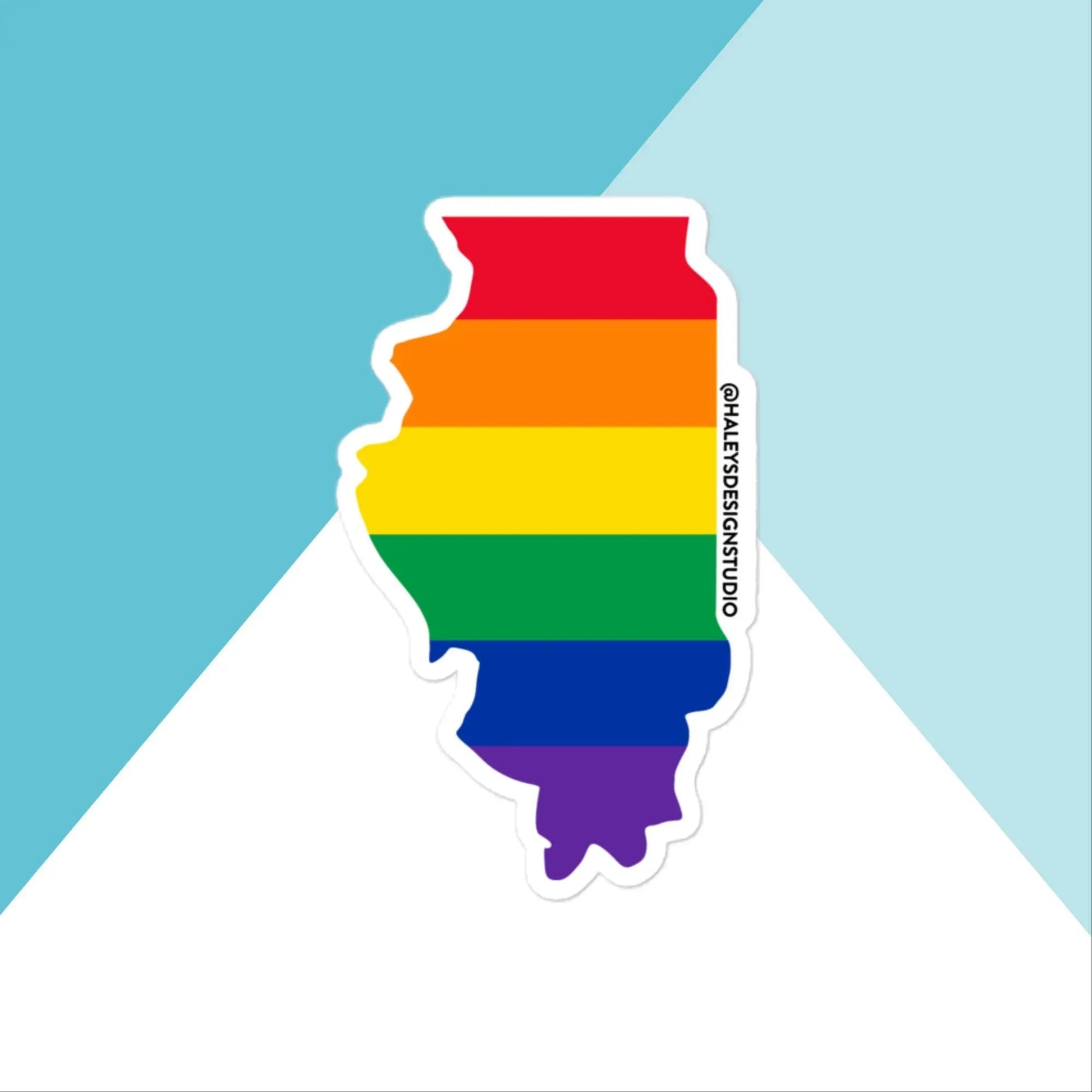 Illinois Pride Rainbow LGBTQIA+ Vinyl Sticker North Owl Apparel