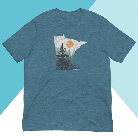 Minnesota Pickle Ball Pine Trees Distressed Unisex Shirt North Owl Apparel