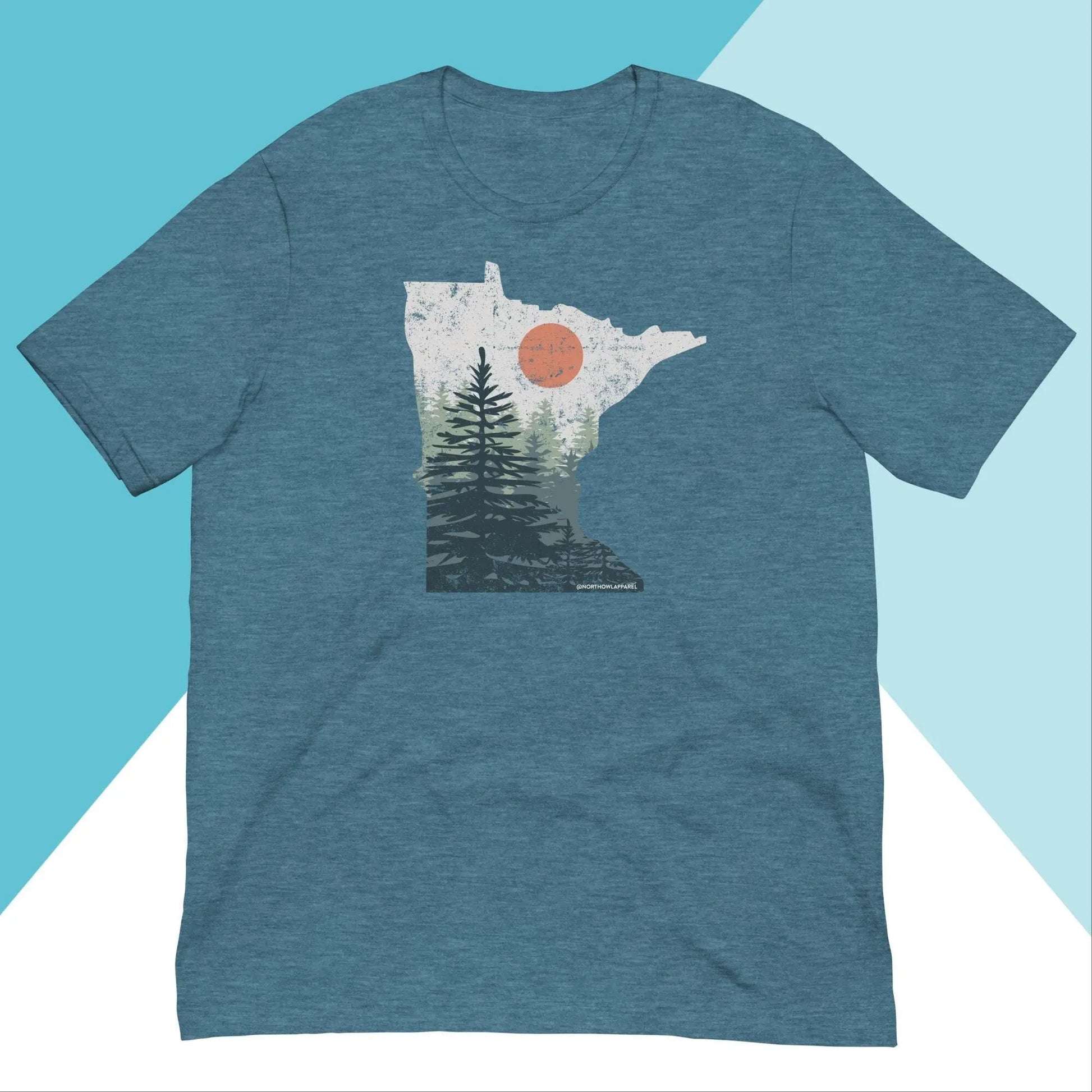 Minnesota Pine Trees Distressed Unisex Shirt North Owl Apparel