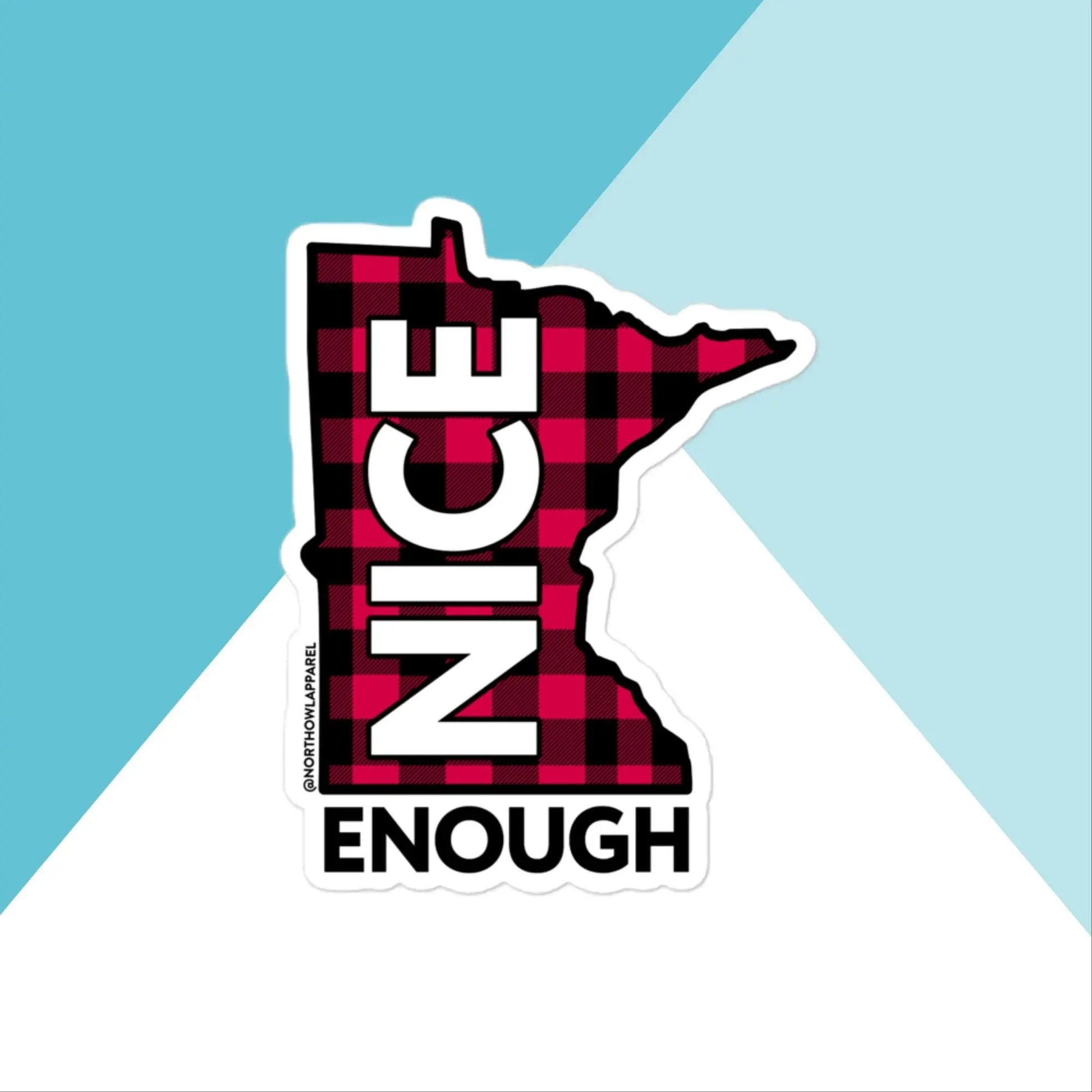 Nice Enough Minnesota Plaid Vinyl Sticker North Owl Apparel