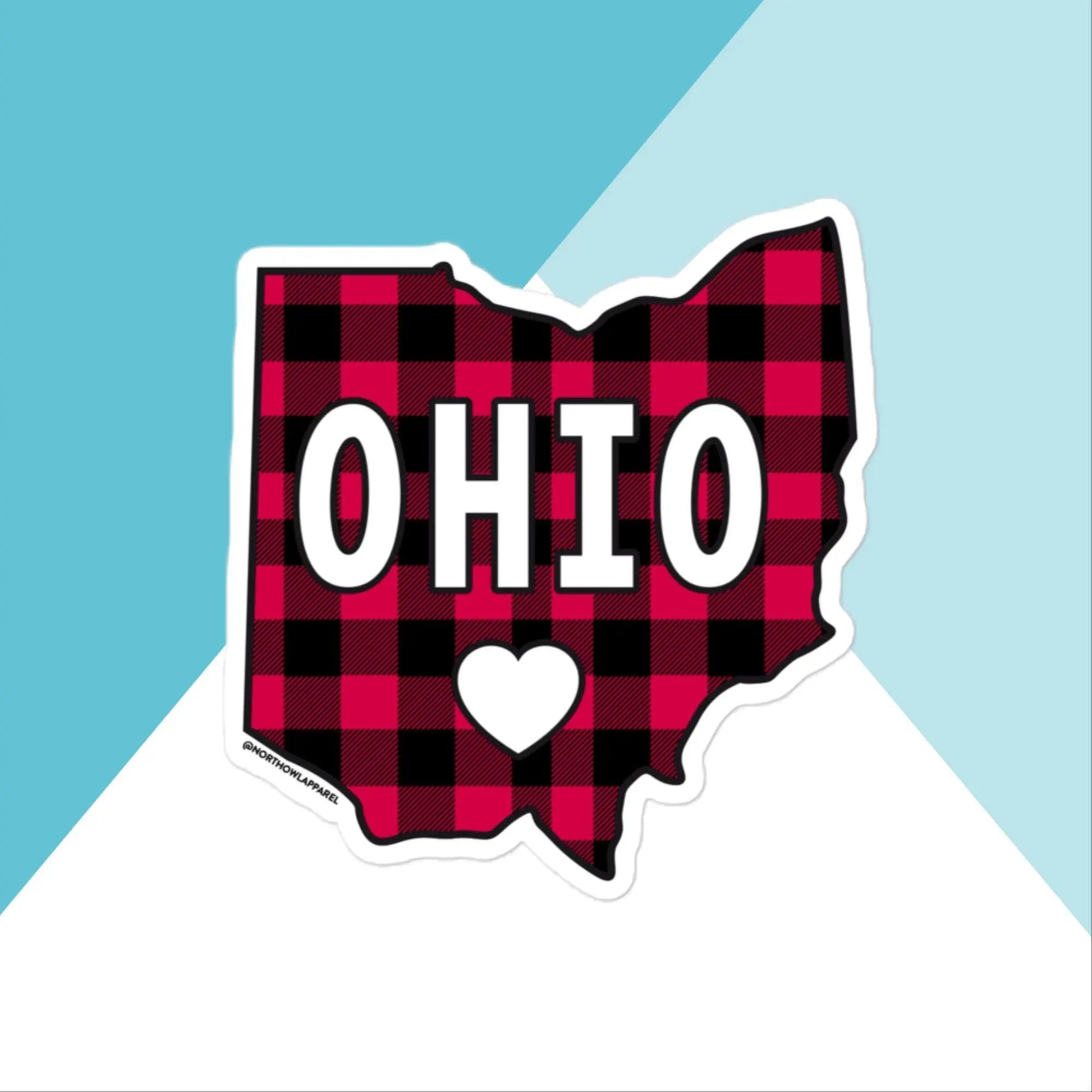 Ohio Buffalo Plaid Vinyl Sticker North Owl Apparel