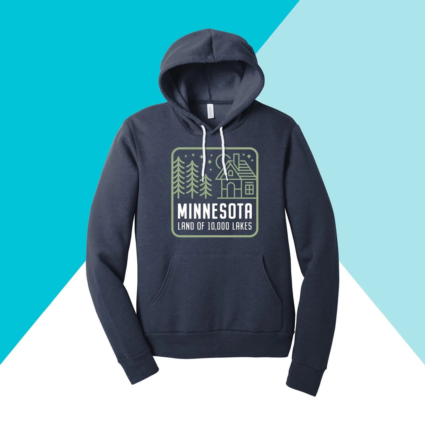 Minnesota Cabin and Trees Land of 10,000 Lakes Unisex Hoodie Sweatshirt North Owl Apparel