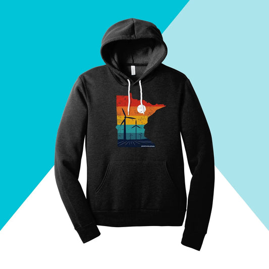 Minnesota Rural Retro Windmill Sunset Unisex Hoodie Sweatshirt North Owl Apparel