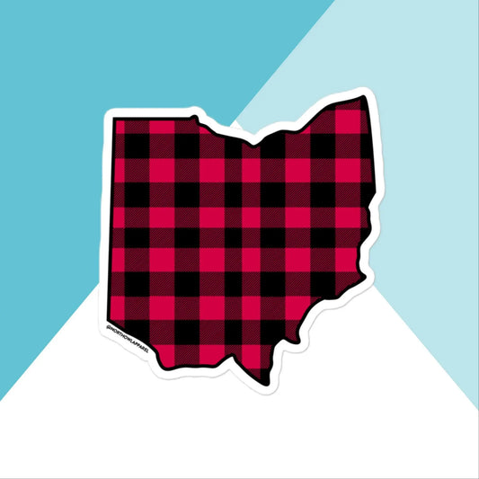 Ohio Buffalo Plaid Vinyl Sticker North Owl Apparel