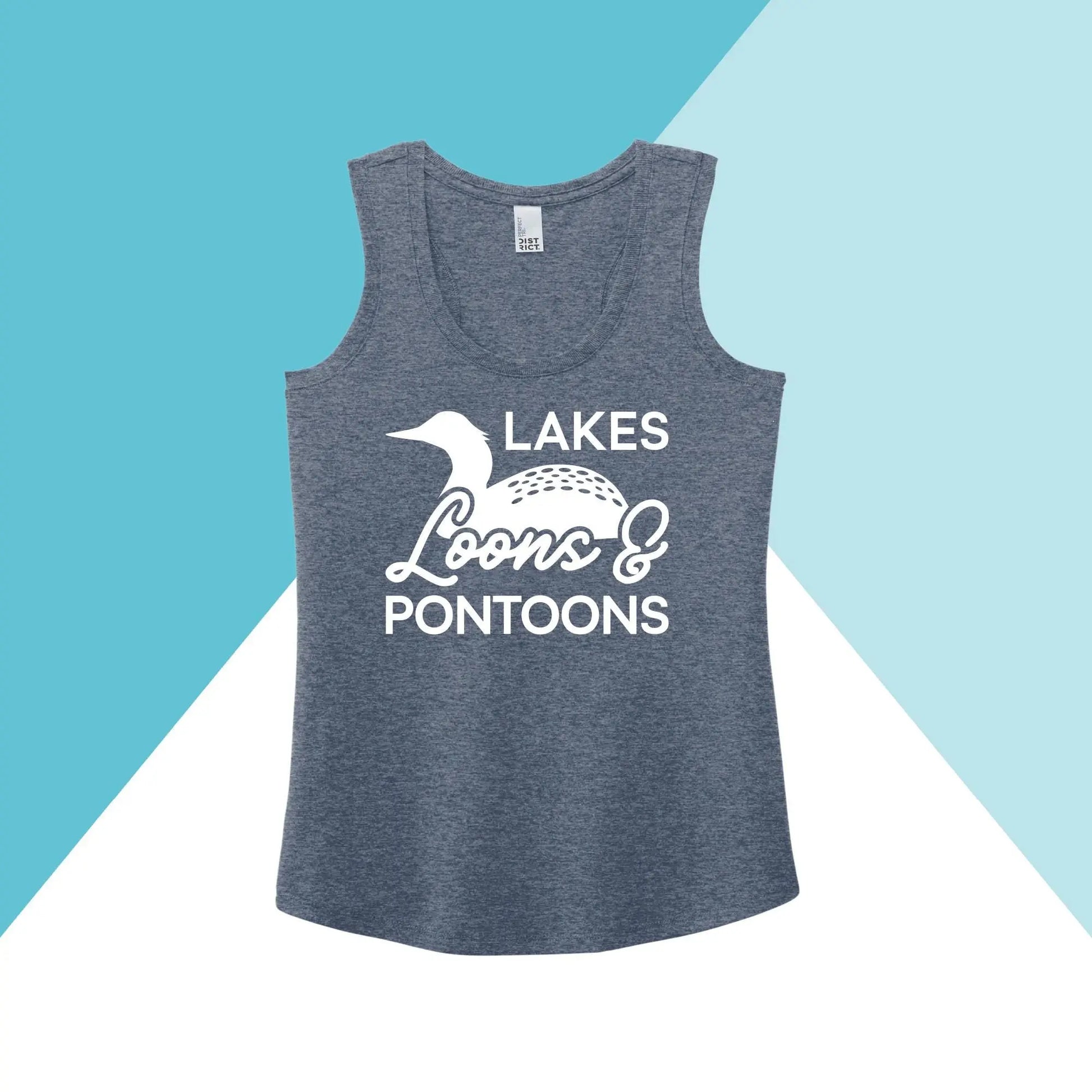 Lakes, Loons, & Pontoons Women's Racerback Tank Top North Owl Apparel