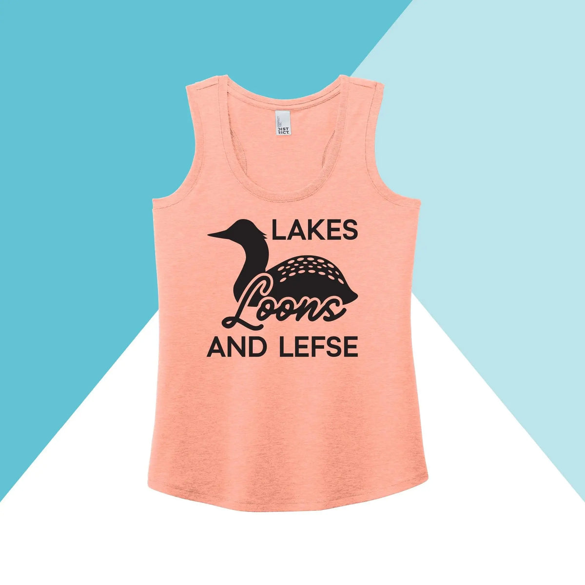 Lakes, Loons, & Lefse Women's Racerback Tank Top North Owl Apparel