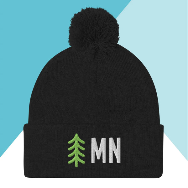 Minnesota Trees Pom-Pom Beanie Hat - North Owl Apparel
