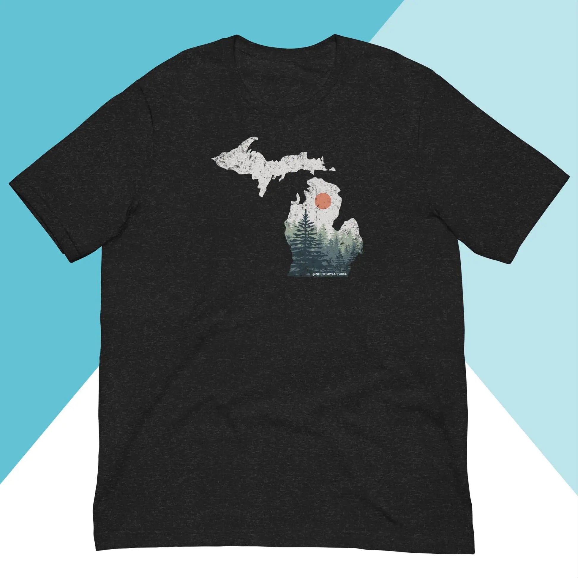 Michigan Pine Trees Distressed Unisex Shirt North Owl Apparel