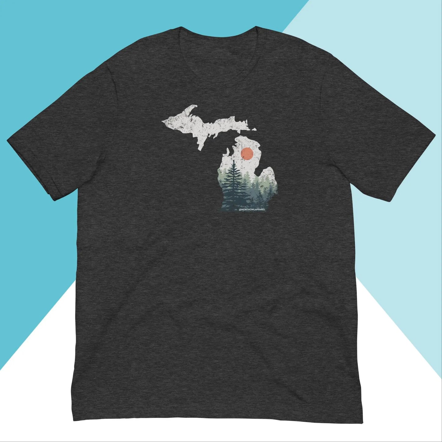 Michigan Pine Trees Distressed Unisex Shirt North Owl Apparel