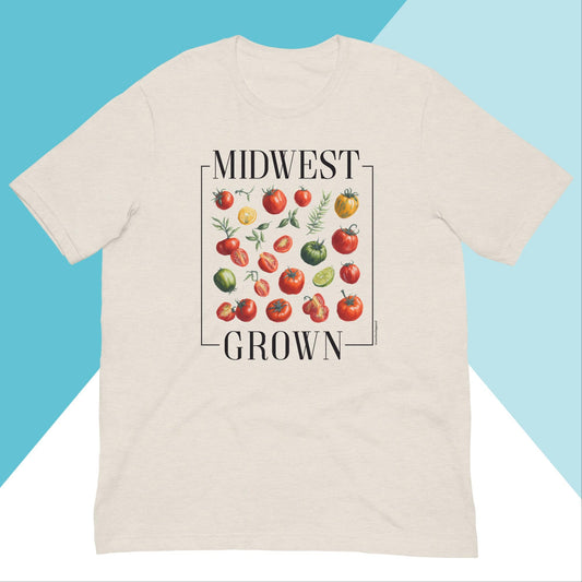 Midwest Grown Heirloom Tomato Summer Unisex Shirt North Owl Apparel