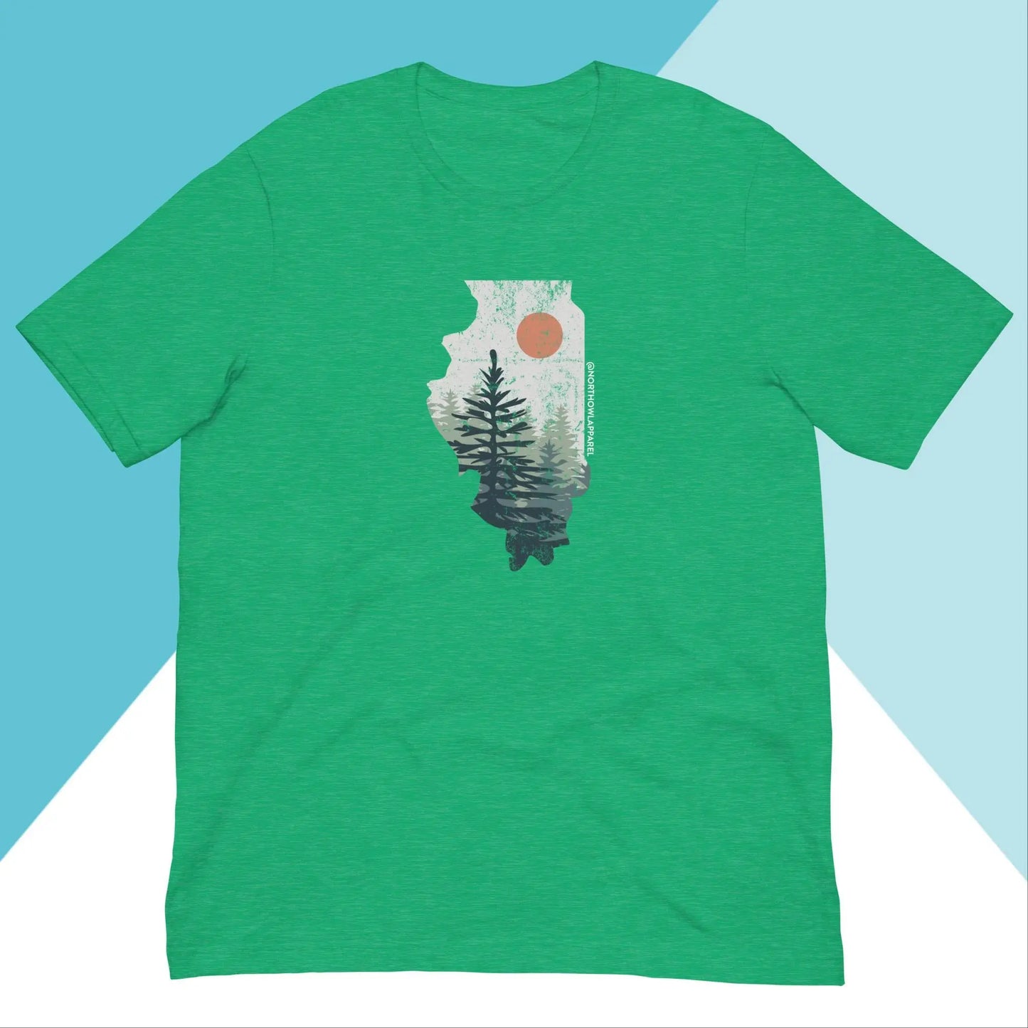Illinois Pine Trees Distressed Unisex Shirt North Owl Apparel