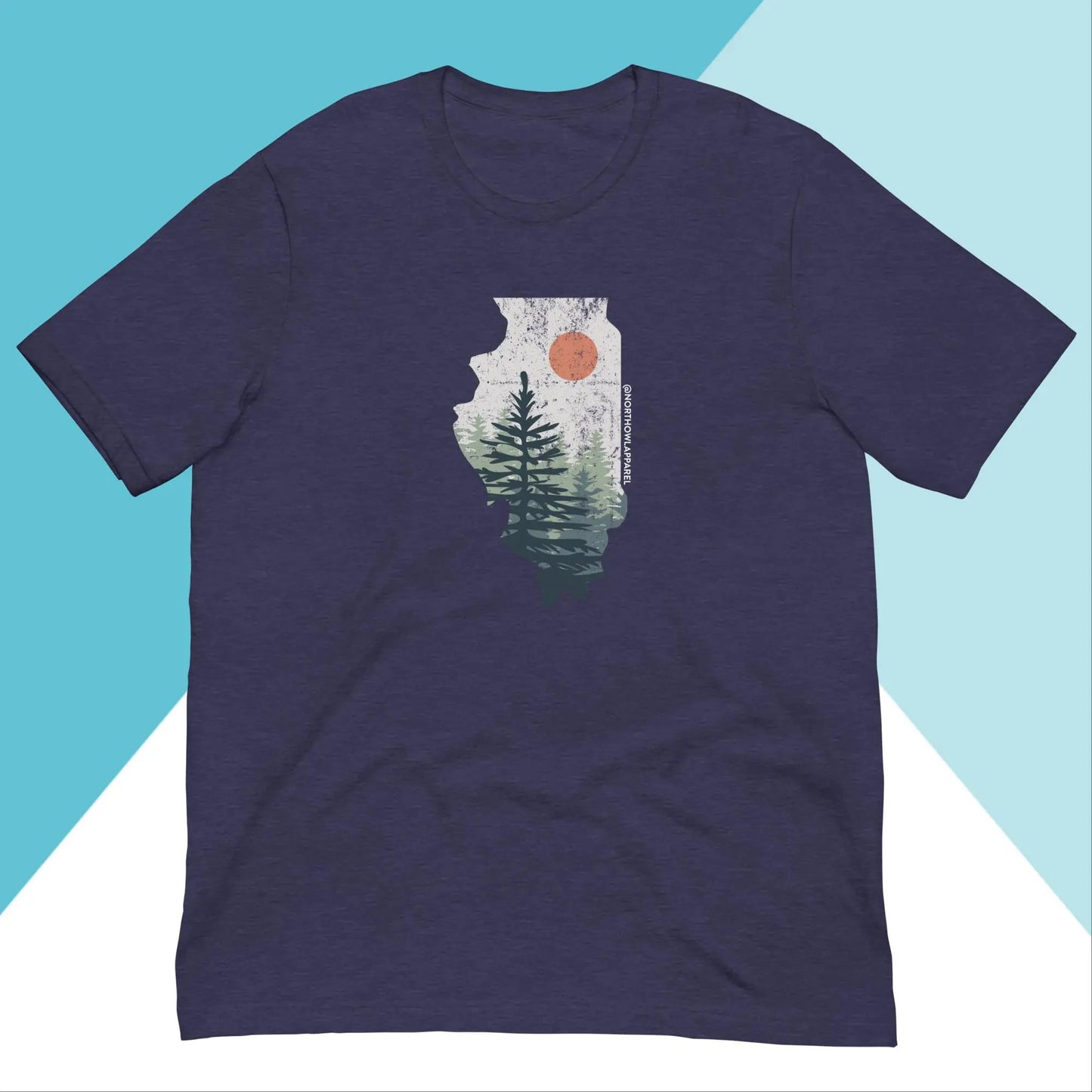 Illinois Pine Trees Distressed Unisex Shirt North Owl Apparel