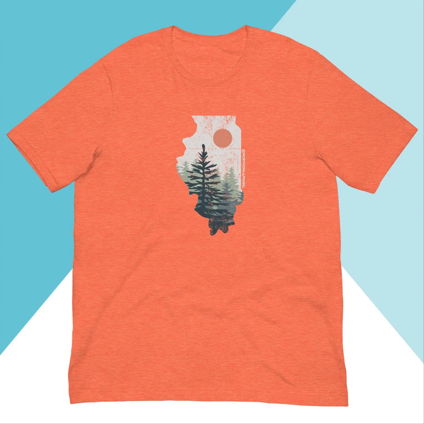 Illinois Pine Trees Distressed Unisex Shirt North Owl Apparel