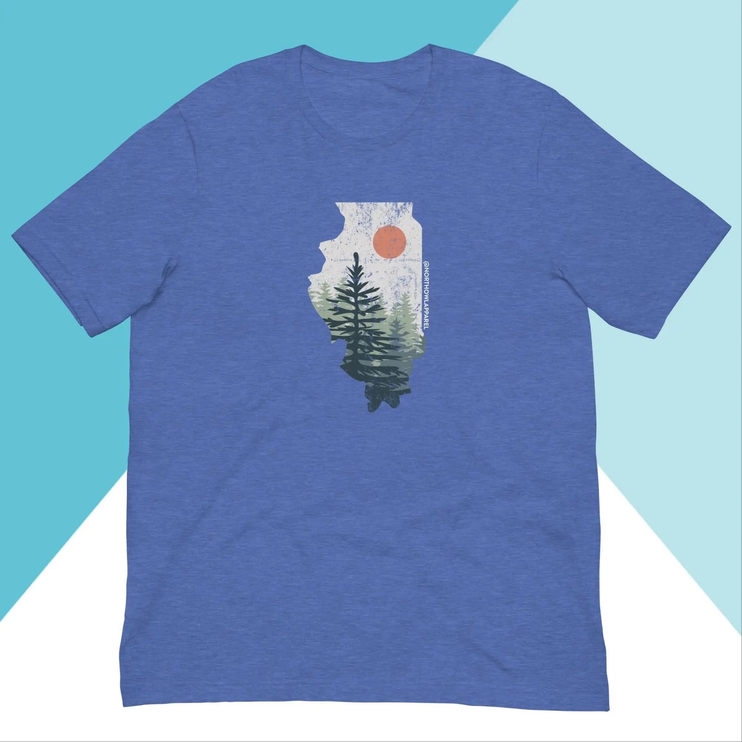 Illinois Pine Trees Distressed Unisex Shirt North Owl Apparel