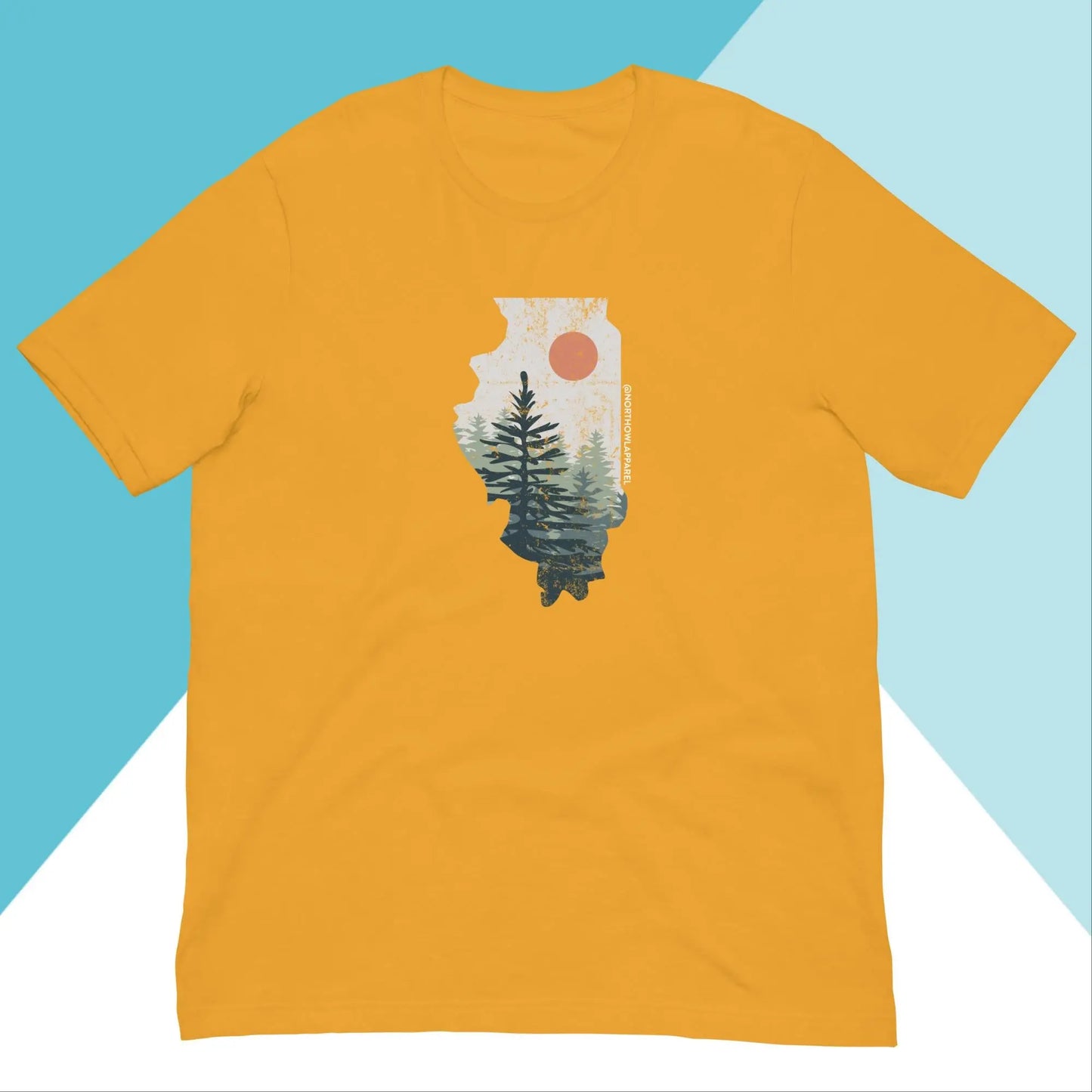 Illinois Pine Trees Distressed Unisex Shirt North Owl Apparel