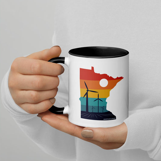 Minnesota Rural Retro Windmill Sunset Ceramic Mug North Owl Apparel