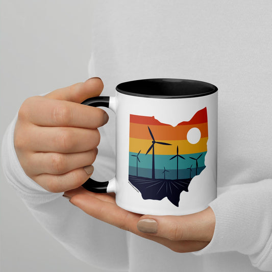 Ohio Rural Retro Windmill Sunset Ceramic Mug North Owl Apparel
