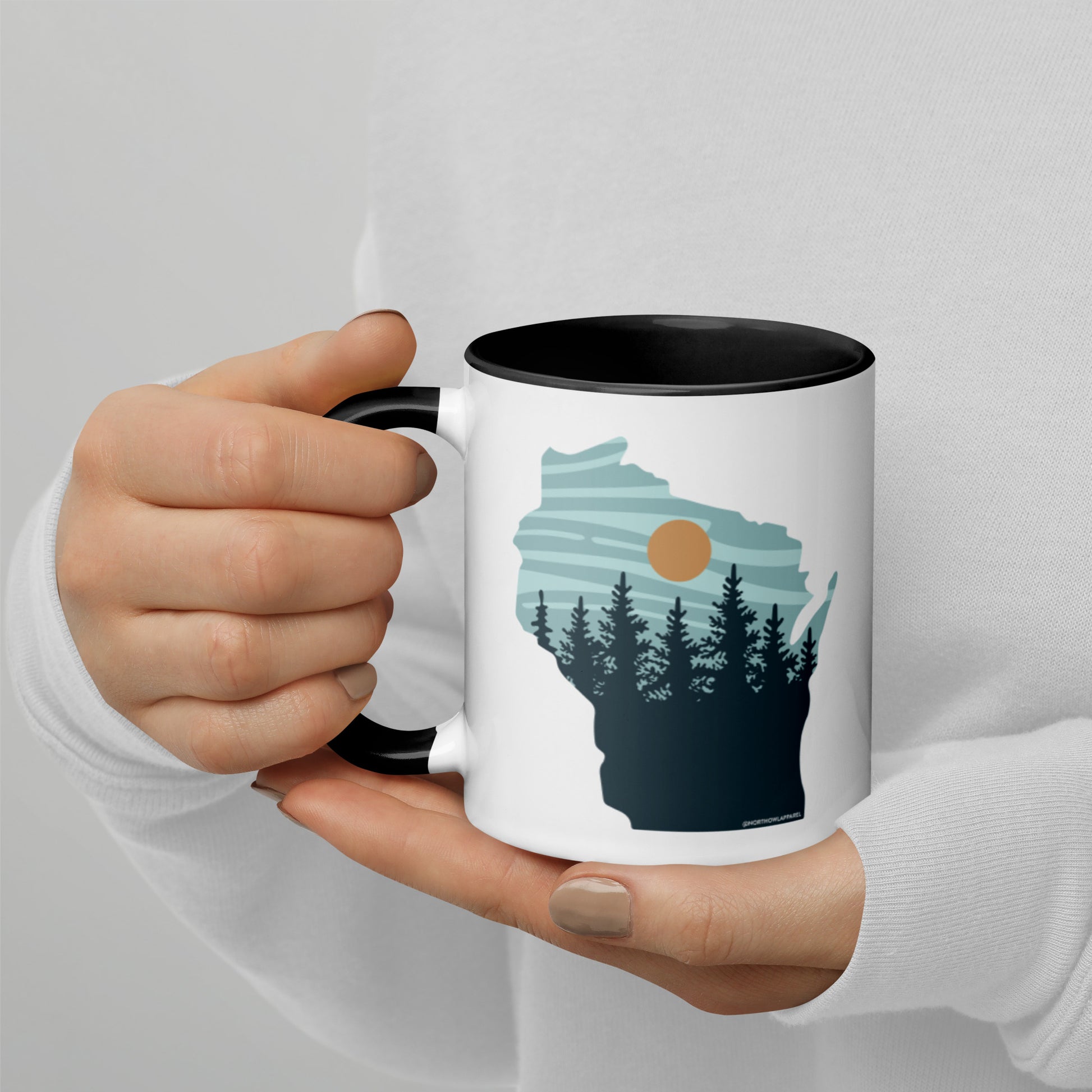 Wisconsin Pastel Pine Trees Coffee Mug North Owl Apparel