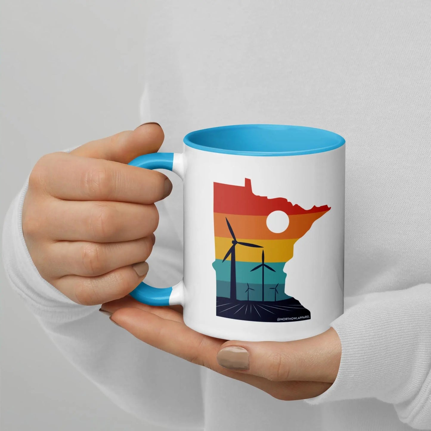 Minnesota Rural Retro Windmill Sunset Ceramic Mug North Owl Apparel