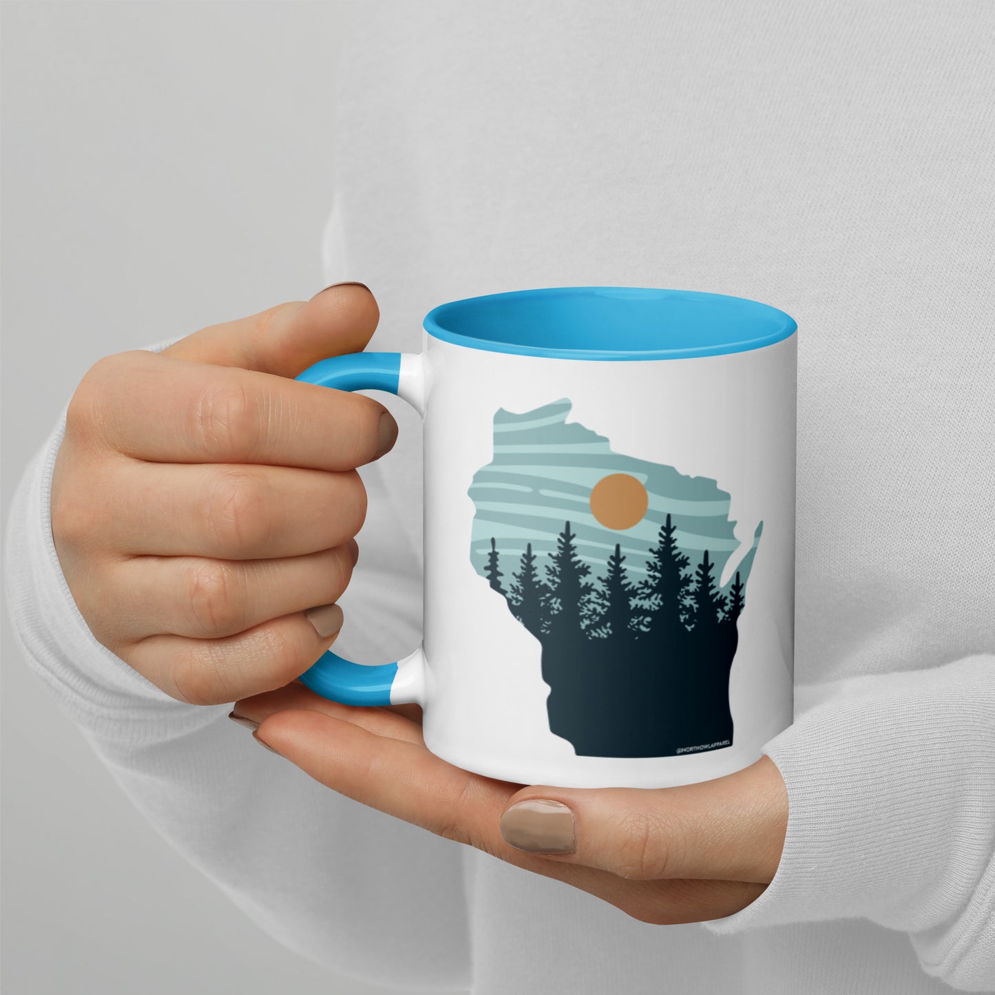 Wisconsin Pastel Pine Trees Coffee Mug North Owl Apparel
