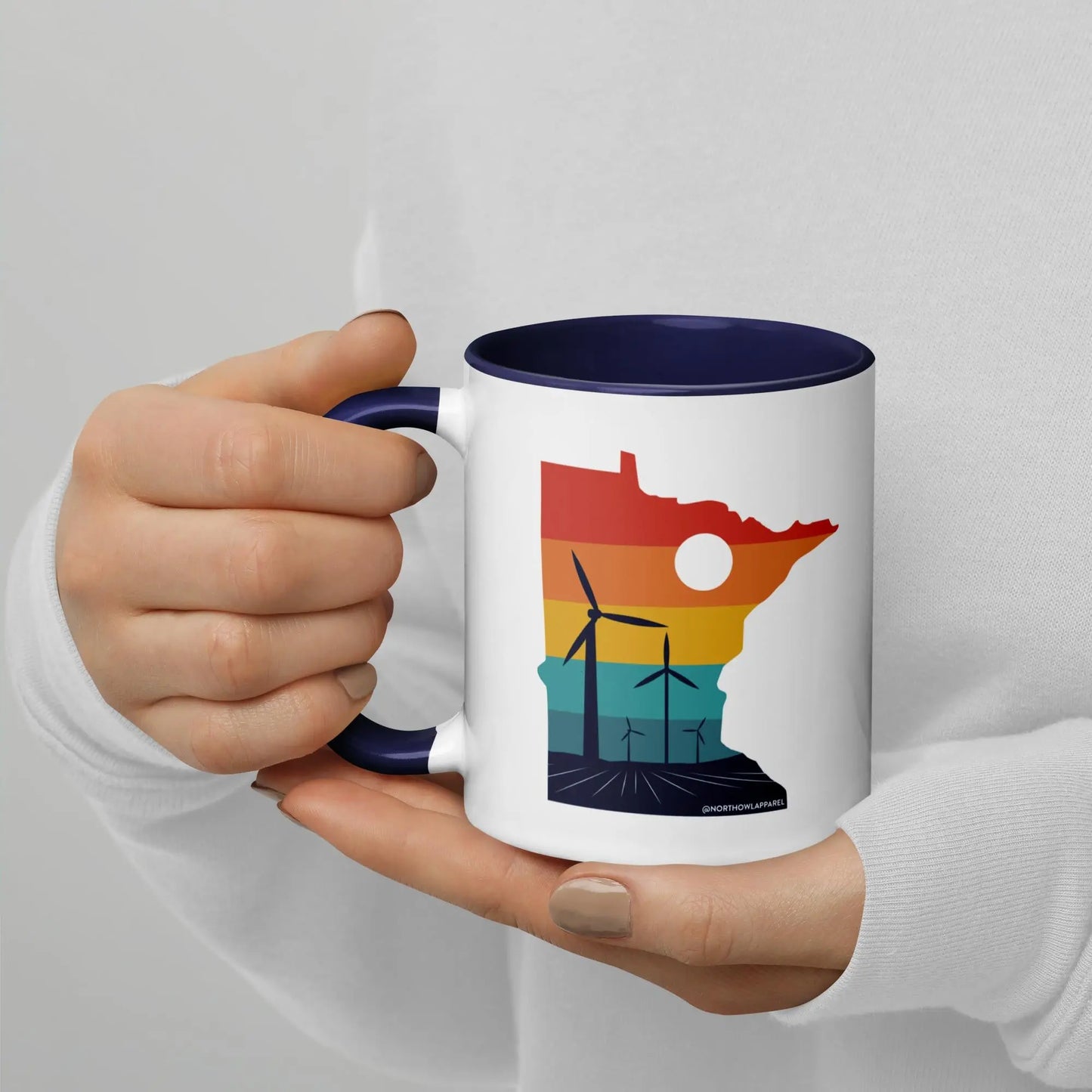 Minnesota Rural Retro Windmill Sunset Ceramic Mug North Owl Apparel