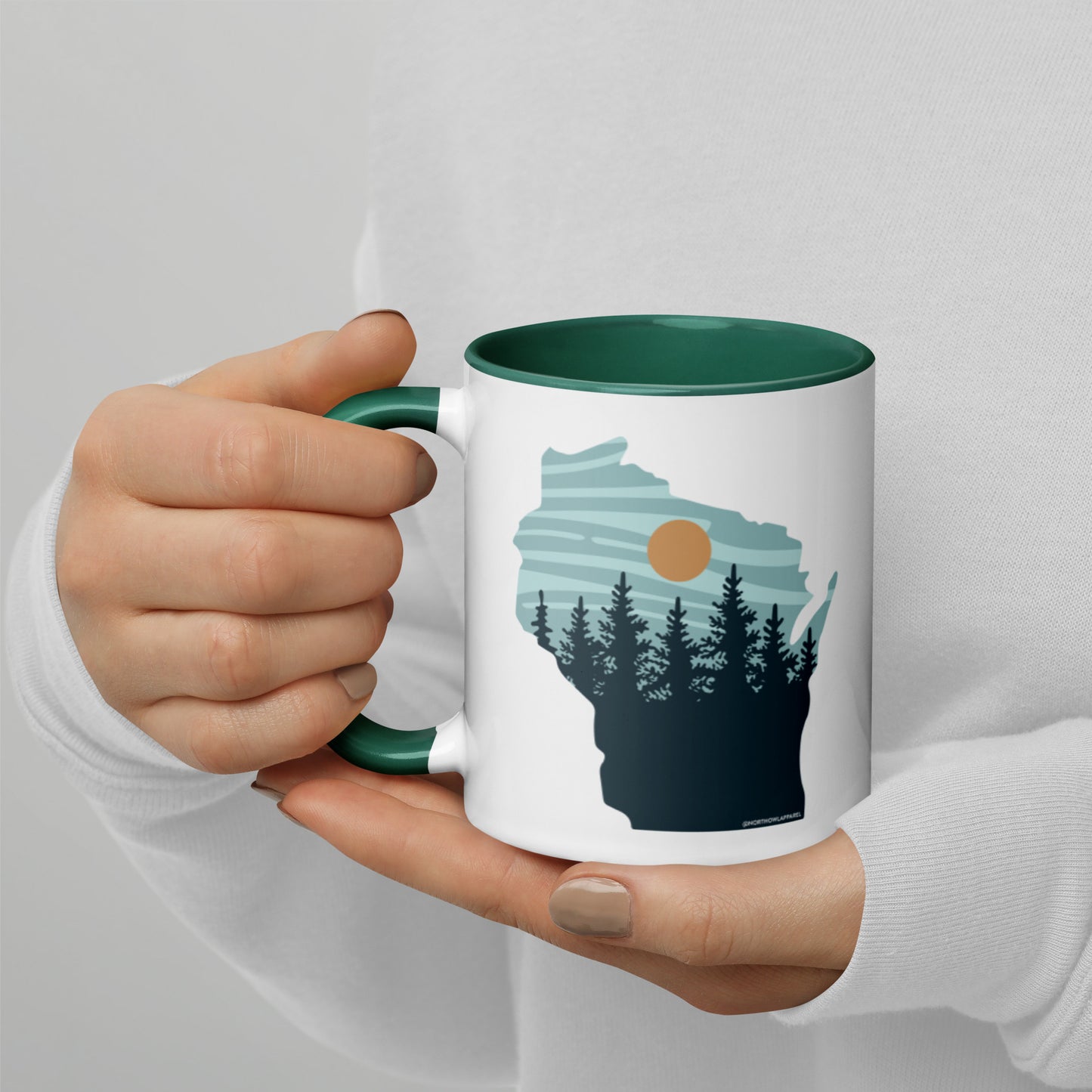 Wisconsin Pastel Pine Trees Coffee Mug North Owl Apparel