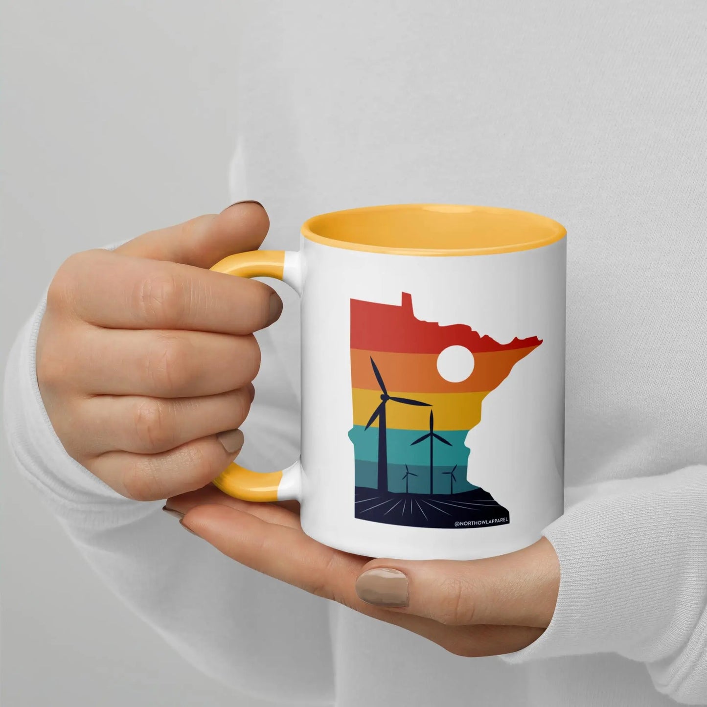 Minnesota Rural Retro Windmill Sunset Ceramic Mug North Owl Apparel