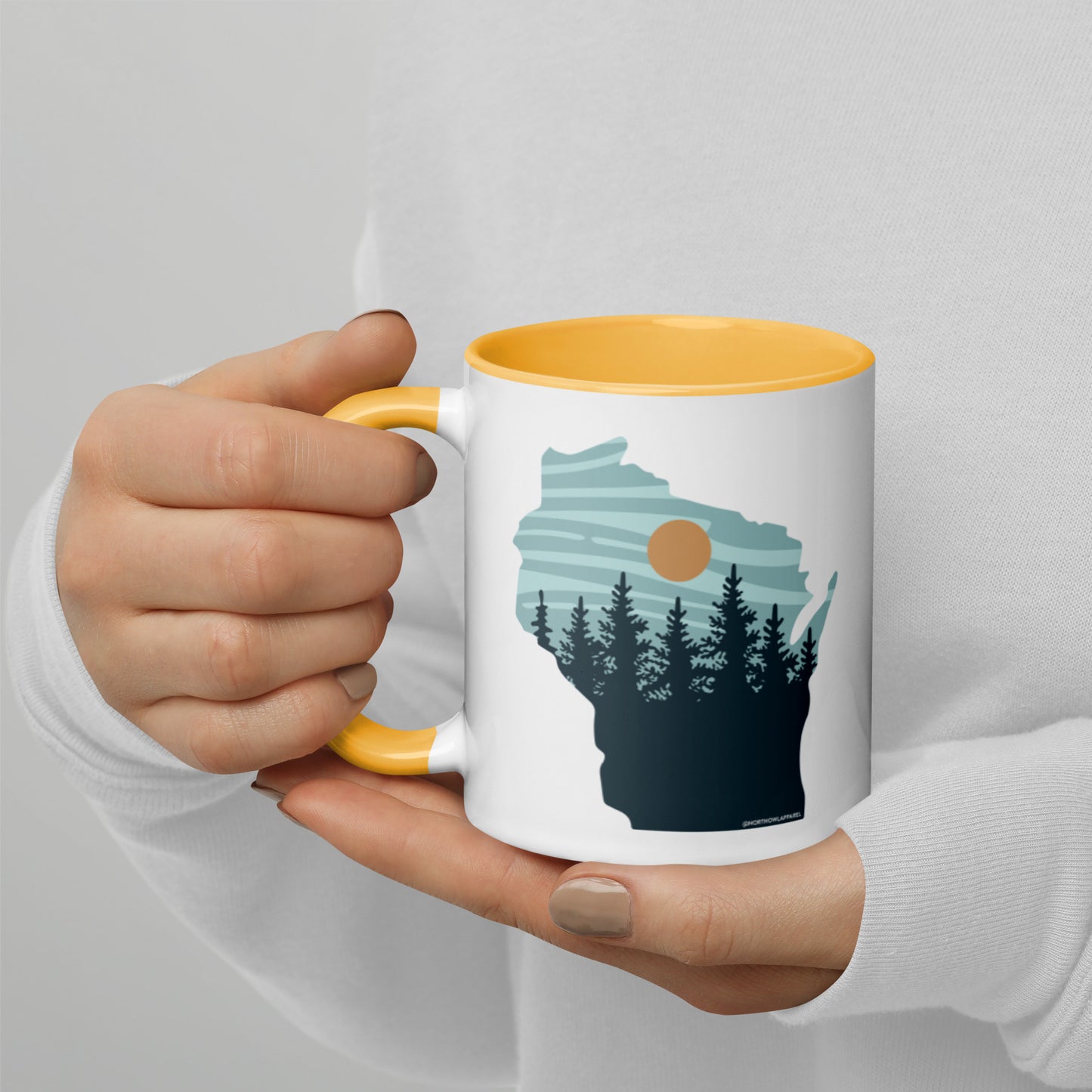 Wisconsin Pastel Pine Trees Coffee Mug North Owl Apparel