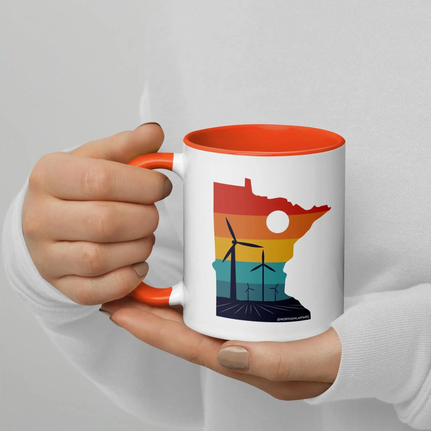 Minnesota Rural Retro Windmill Sunset Ceramic Mug North Owl Apparel