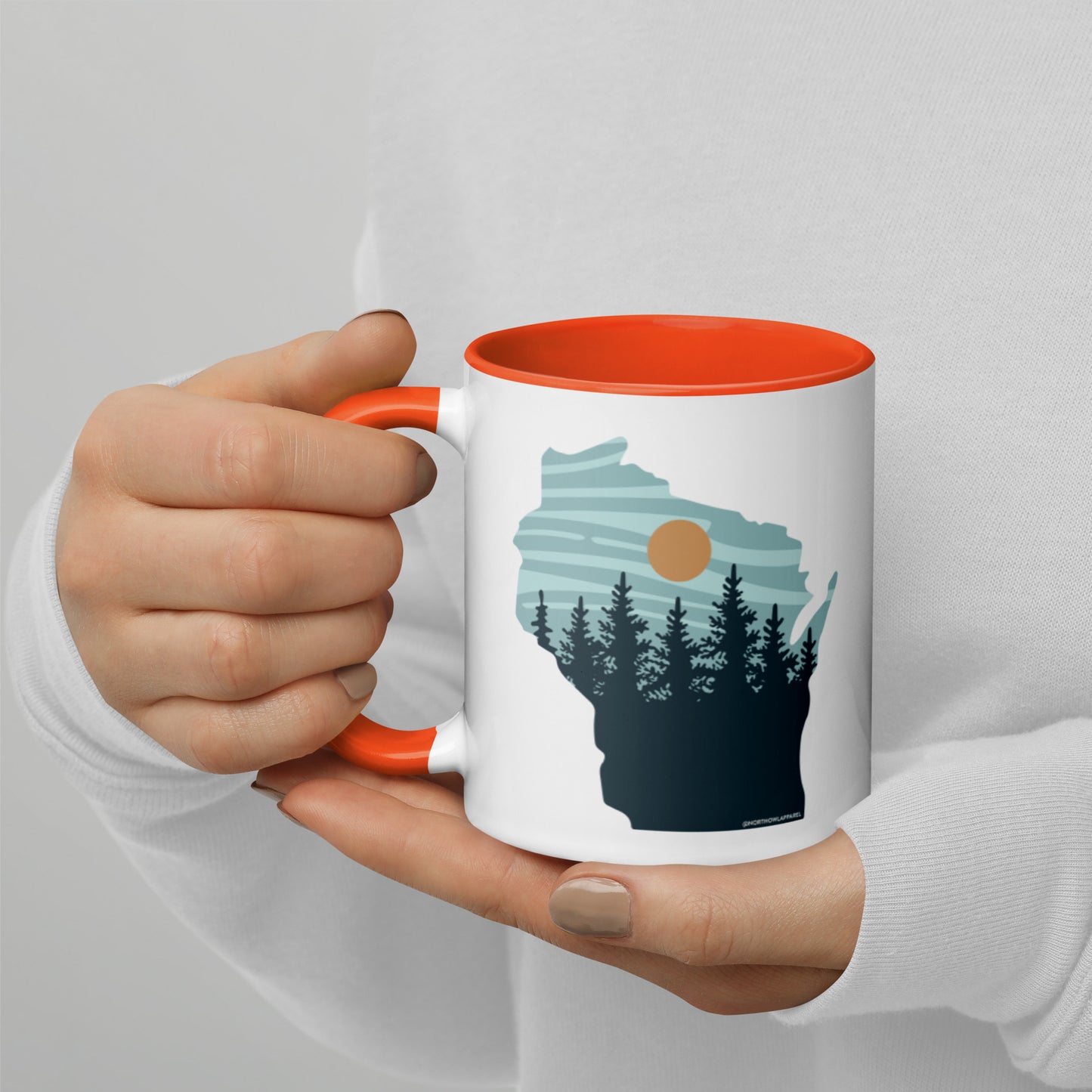 Wisconsin Pastel Pine Trees Coffee Mug North Owl Apparel