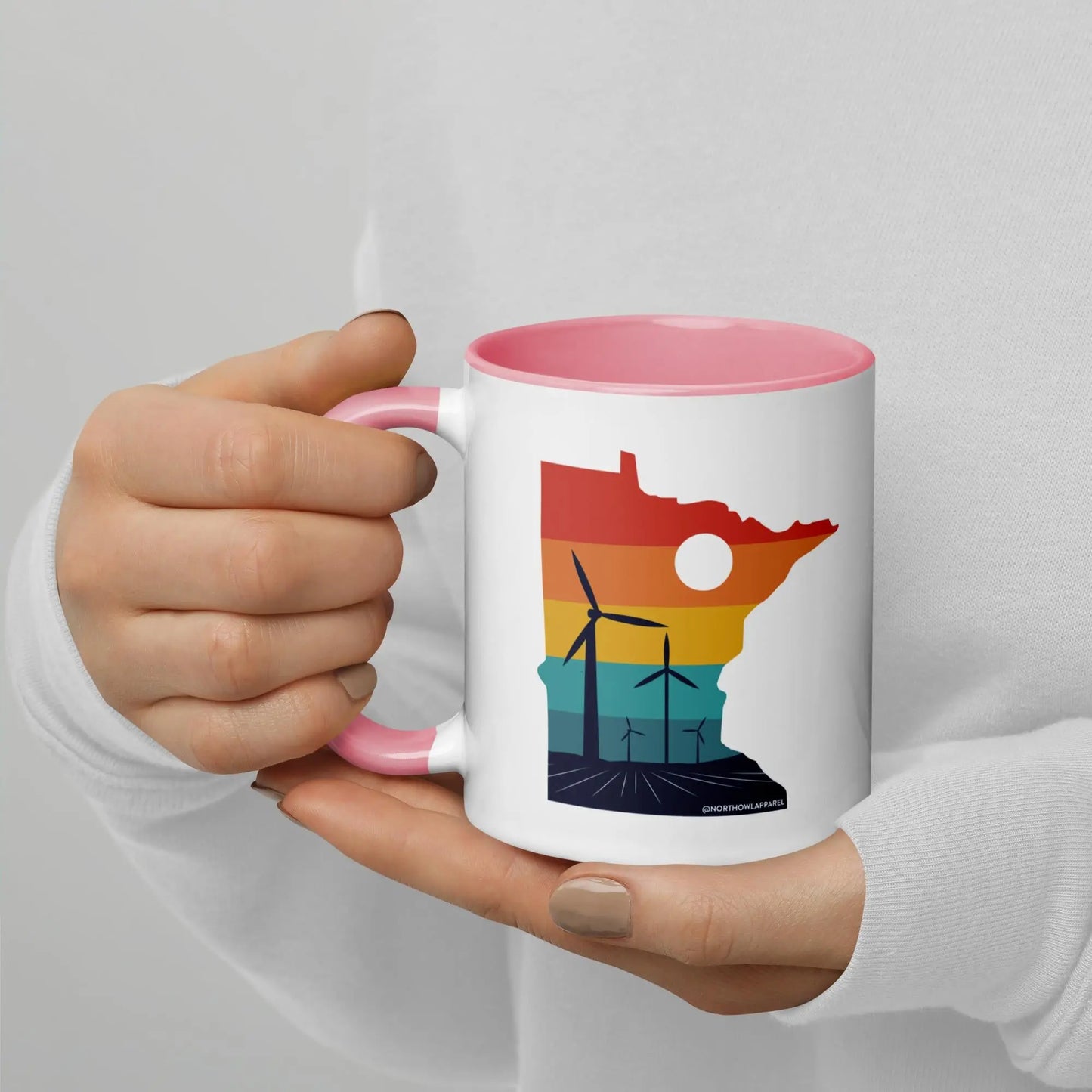 Minnesota Rural Retro Windmill Sunset Ceramic Mug North Owl Apparel