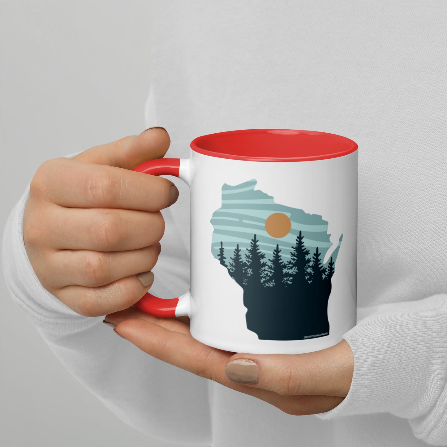 Wisconsin Pastel Pine Trees Coffee Mug North Owl Apparel