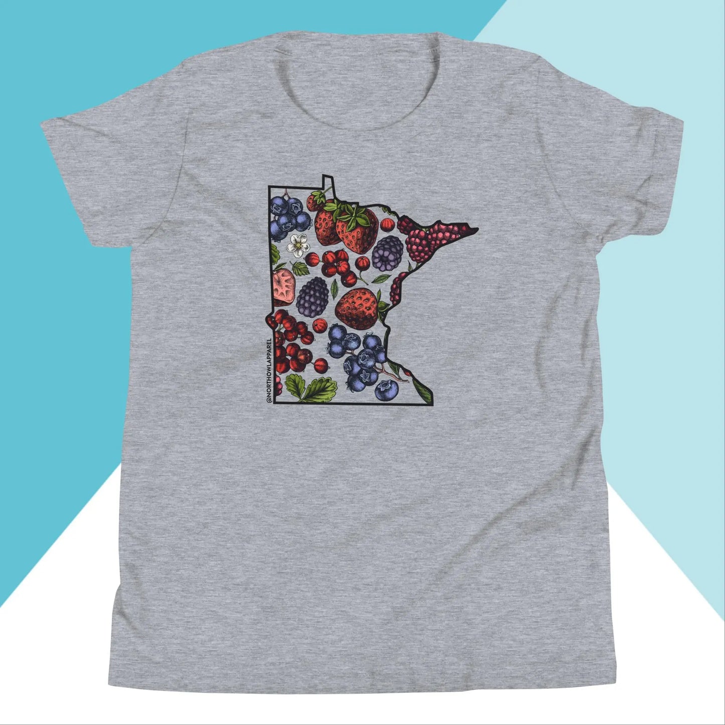 Minnesota Berries Fruit Strawberry Blueberry Raspberry Cherry Youth Shirt North Owl Apparel