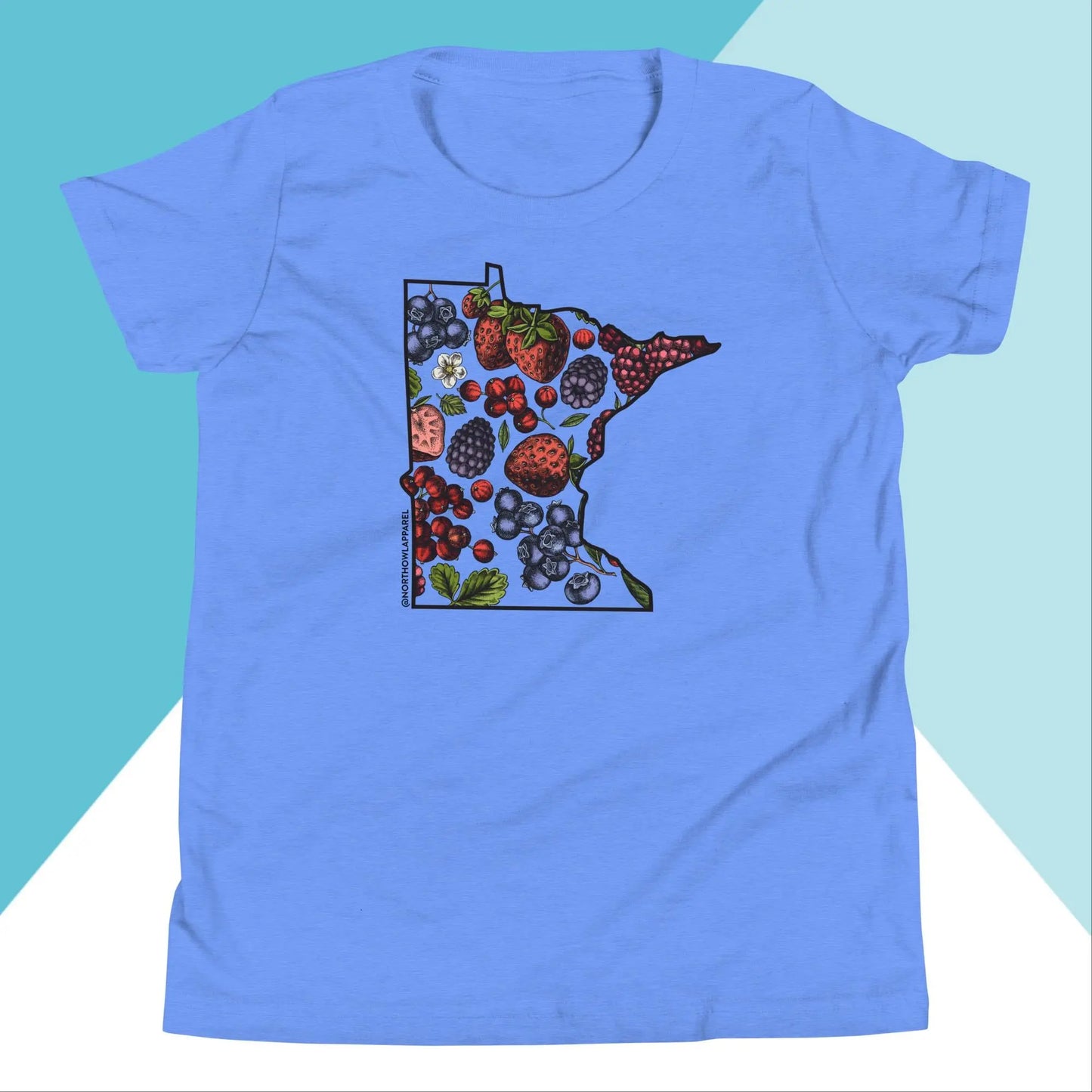 Minnesota Berries Fruit Strawberry Blueberry Raspberry Cherry Youth Shirt North Owl Apparel